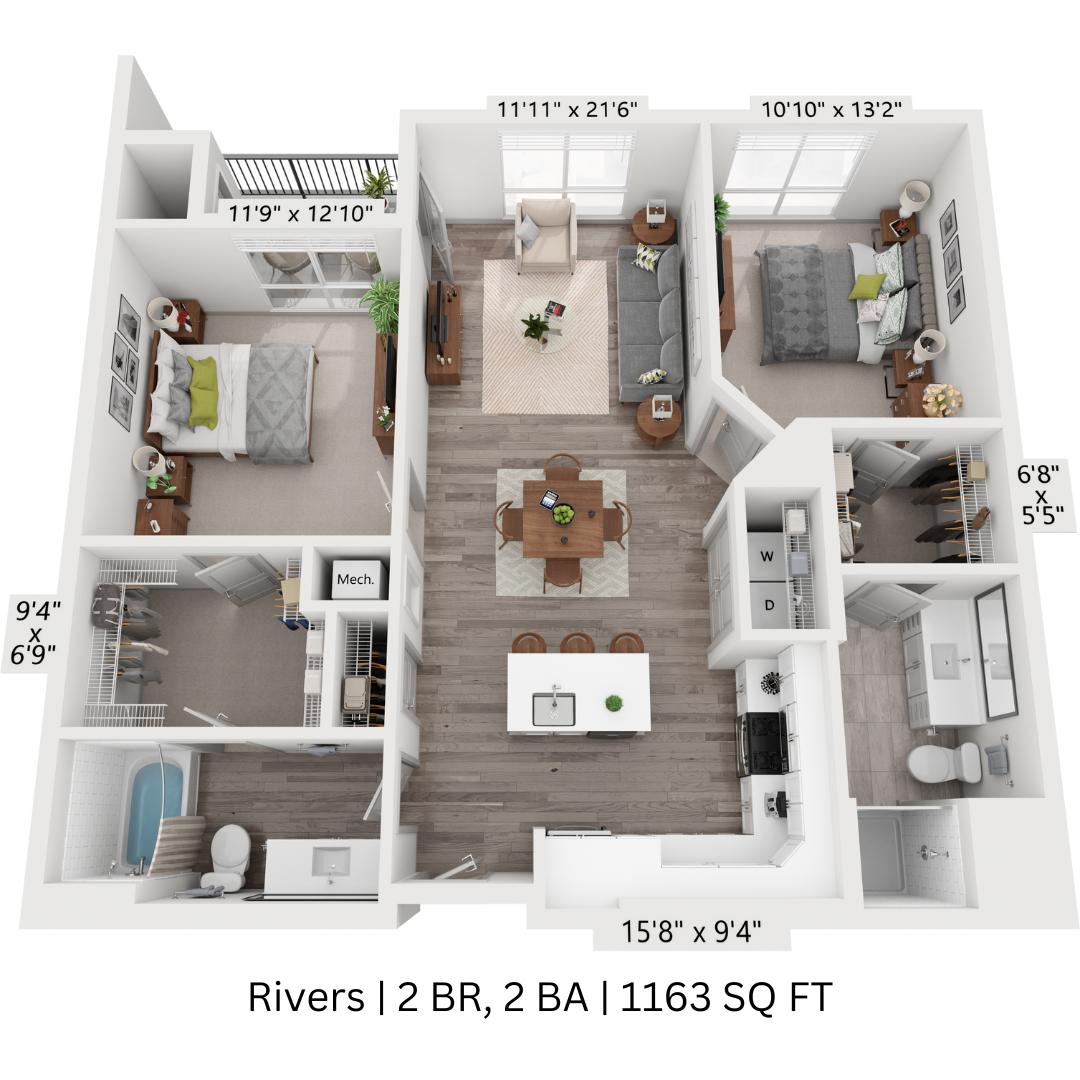 2 bedroom - rivers